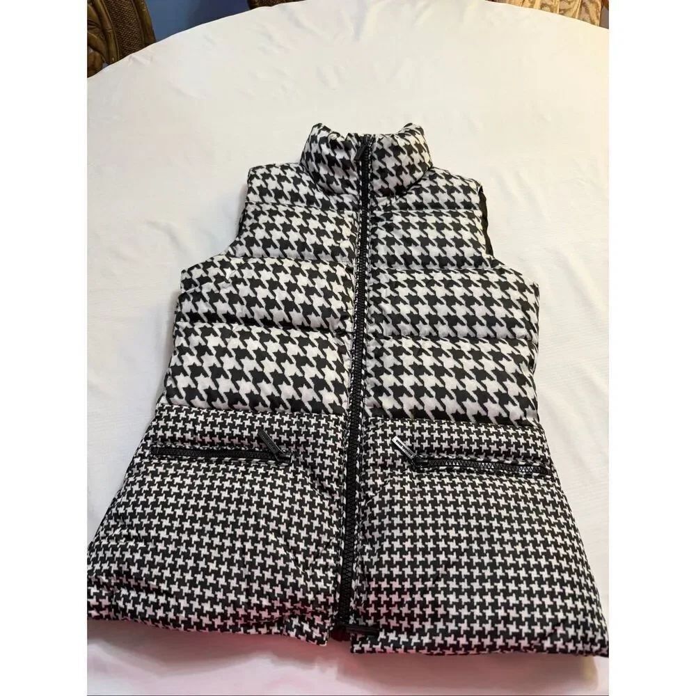 Michael Kors Houndstooth Puffer Vest Women’s Size XS